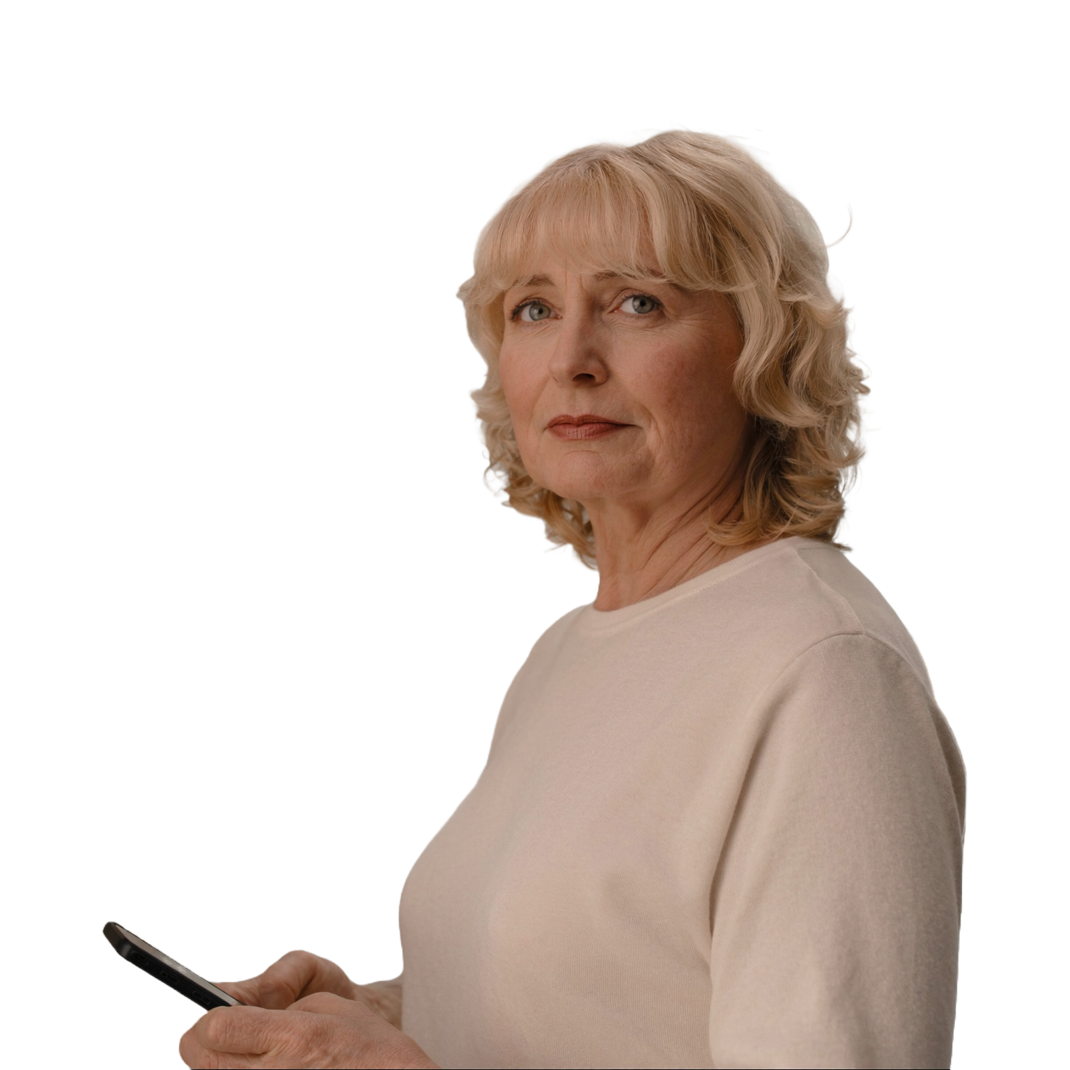 A woman at peace having organised her estate